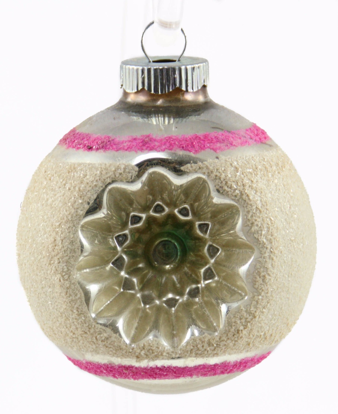 Pink Glass Indent Ball Christmas Tree Ornament Holiday Decor