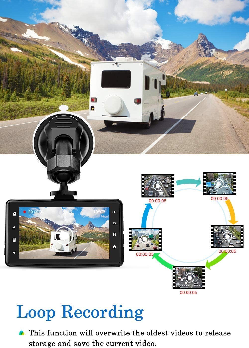 Dashcam Auto 4K Anteriore E Posteriore - Telecamera WiFi Con Visione Notturna E Parcheggio - Foto 5