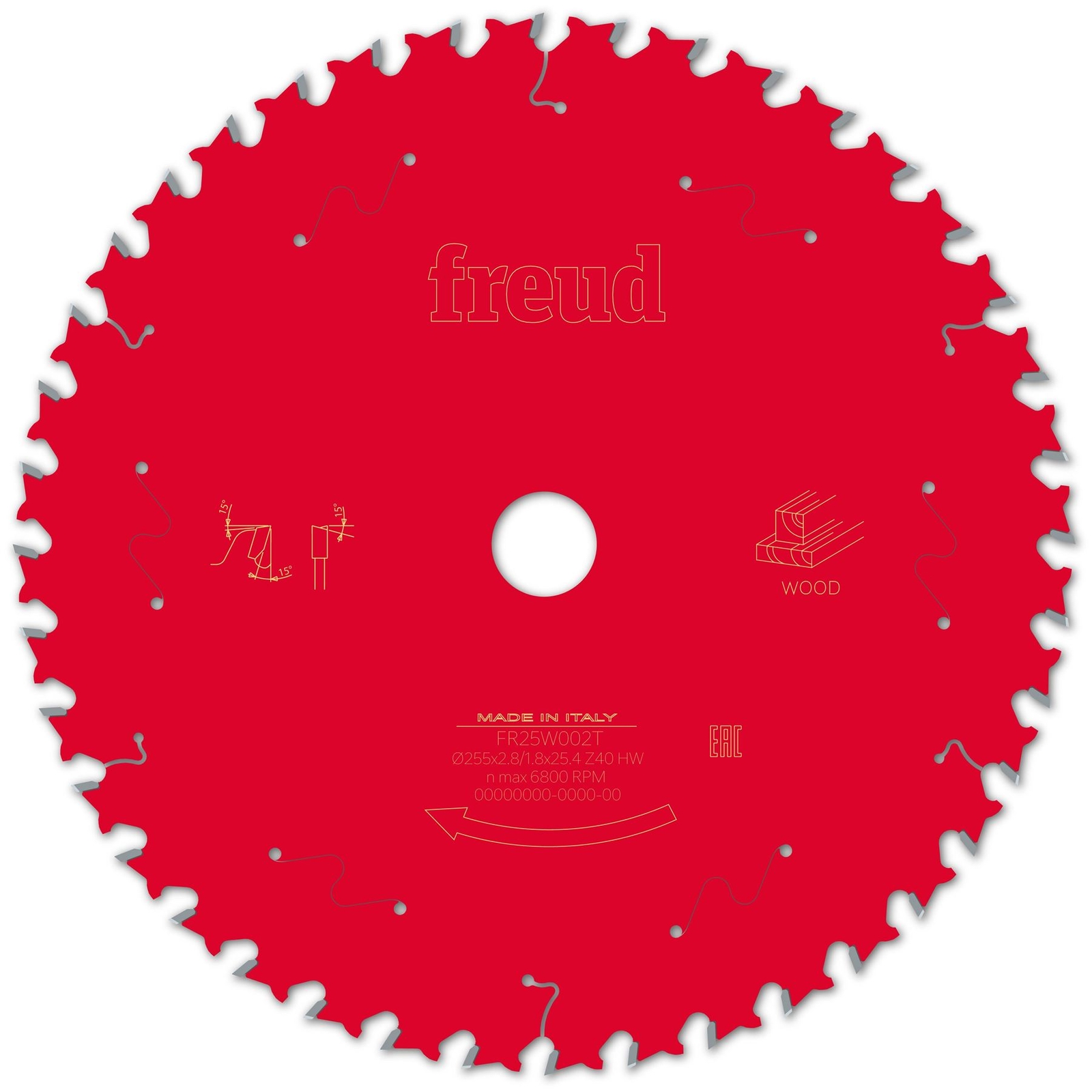 Freud F03FS10134 Wood Circular Saw Blade 255mm x 25.4mm x 2.8mm x 40T
