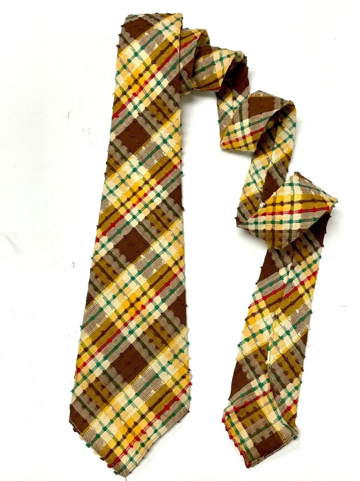 Corbata a Cuadros Multicolor Texturizada Vintage Años 30 40 Wembley ROCKABILLY SWING Foto 2 de 4