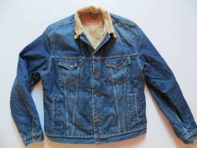 Levi's Herren Jacke Jeansjacke XL, Vintage Denim Teddy Fell gefüttert  KULT