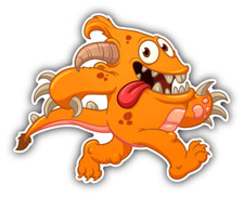 Monster Crazy Cartoon Car Bumper Sticker Decal