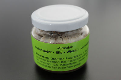 100g Marder Waschbr Iltis Wiesel Spezial Lockmittel Kder #010.002 |  eBay.de