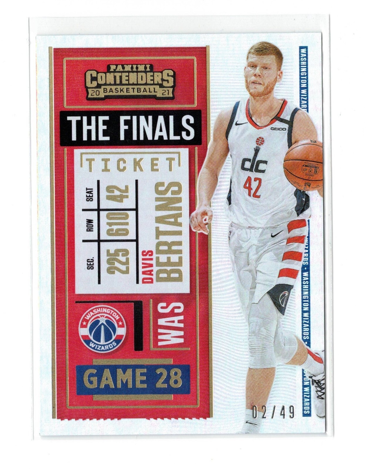 2020-21 Panini Contenders DAVIS BERTANS THE FINALS TICKET #62 WIZARDS /49