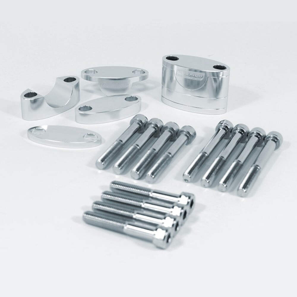 Apico Handlebar Riser 28.6mm Silver - Oversized Bars