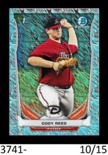 1-2014 BOWMAN CHROME DRAFT SHIMMER REFRACTOR CODY REED D'BACKS 10/15