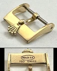 Vintage ROLEX 18k Yellow Solid Gold 14mm Logo Buckle, ROLEXSA 750 SWISS