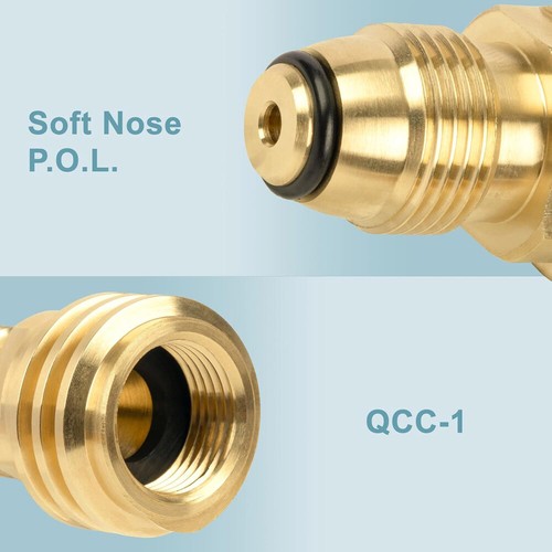 2PCS POL vers QCC1 Adaptateur Réservoir Propane 100 lbs LP Valve de Réservoir vers Type-1 Raccord US - Photo 6/12