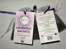 Organic Lavender Sachets, Fragrance,Relaxation,Gift, Proudly grown in CA