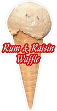 SOFT SCOOP RUM & RAISIN ICE CREAM WAFFLE STICKER LARGE