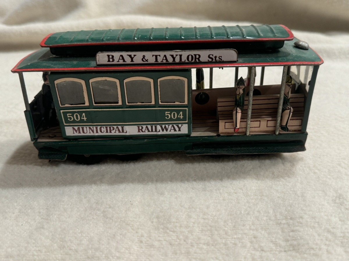 Tin Toy Train Trolley Car, Bay & Taylor Sts. Municipal Railway 504