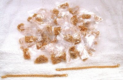 TWO POUNDS 7 INCH 80+ OVAL LINK GOLDPLATED BRACELETS BELOW WHOLESALE COST DD#21