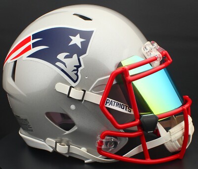 NEW ENGLAND PATRIOTS NFL Football Helmet w/ REVO YELLOW-GOLD Visor Eye  Shield