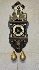 Vintage Dutch Nu Elck Syn Sin Style Pendulum Atlas Wall Clock Zaanse - WORKING