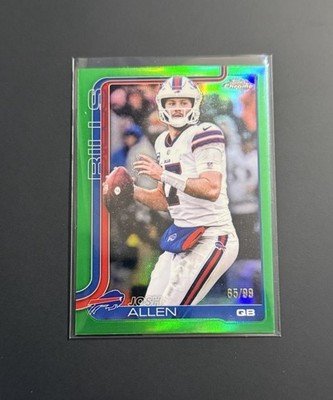 2025 Topps Chrome Josh Allen True Green Refractor #/99 Bills #34