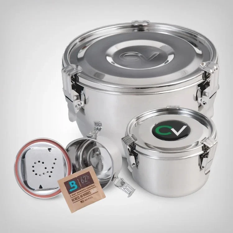 CVault XSMALL- MEDIUM, 0,175 / 0,5 Liter Edelstahl Vakuum Container + BOVEDA 62%