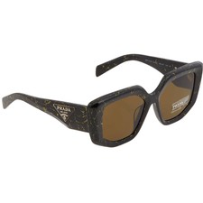 Prada Dark Brown Irregular Ladies Sunglasses ...