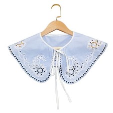 Women Lace Cape Detachable Flower Girl Hollow Out Embroidered False Collar Shrug