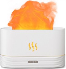 Aegci 180ml Essential Oil Diffuser Humidifier w/ Flame Light - White