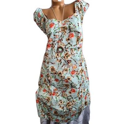Joe Browns Kleid Damen Gr. 44 bis 52 blau floral gemustert große Größen (349)