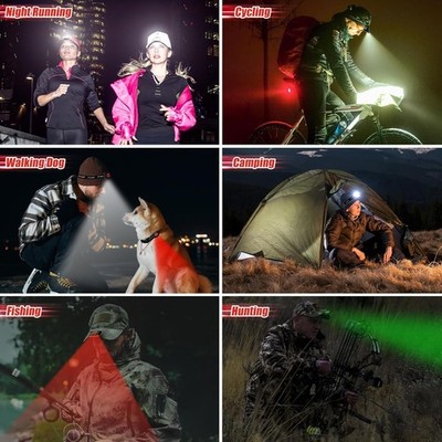 230 Degree Headlamp Clips Rechargeable Waterproof COB Headlamp With LED Motion Sensor, 630mAh Battery, Night Buddy Head Lightweight Headlight For Running