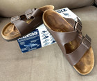 Birkenstock Mens Arizona Brown Leather Adjustable Slide Sandals Size US 11 EU 44 — photo 7