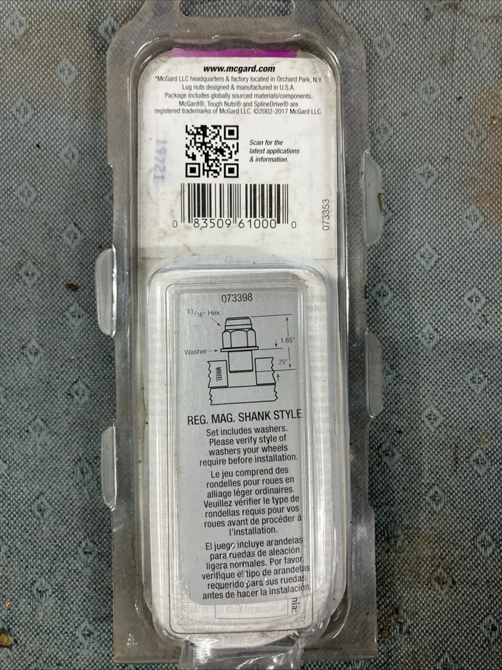 Pacote com 4 porcas cromadas de extremidade fechada McGard 1/2"-20 com lavadoras 61000 - Imagem 4 de 4