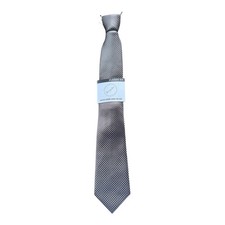 Bespoke New York Mens Classic Fit Tie Brown Blue Geometric Silk Look Necktie NWT