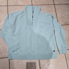 Eddie Bauer women's blue green quarter zip sweatshirt size XL outdoor hiking