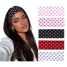 Polka Dot Headband Wide Headbands for Women Non Slip Cute Fashion Polka Dots-1