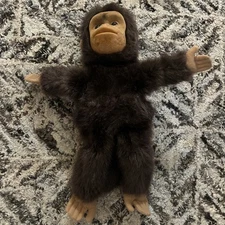 Brown Monkey 14" Hand Puppet by Hosung 1994 Full Body Flocked Chimp Chimpanzee