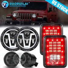 For Jeep Wrangler JK 07-18 Combo 7 Halo LED H...