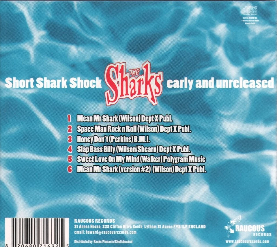 Sharks Short Shark Shock Early and Unreleased CD Europe Raucous 2004 in digipak - Bild 2 von 2