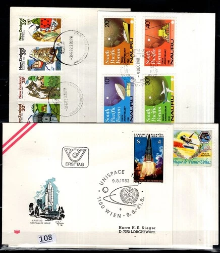 // NEW ZEALAND, AUSTRIA, NAURU 1982 - 4 FDC - SPACE