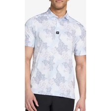 Bad Birdie Afternoon Haze Core Polo Mens Large BBMP001 Blue Floral Golf Shirt