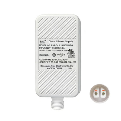 Class 2 Power Supply for Permanent Outdoor Lights, 24V 1.5A 36W Outdoor Power Ad