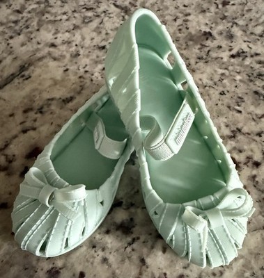 Mini Melissa Mel Little Kids Shoes M Lover Ballerina Jelly Sandals Glitter Green