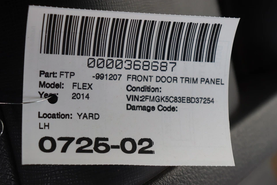 Ford Flex 2013-2019 cubierta de moldura de panel de puerta del lado del conductor delantero izquierdo negro OEM Foto 3 de 3