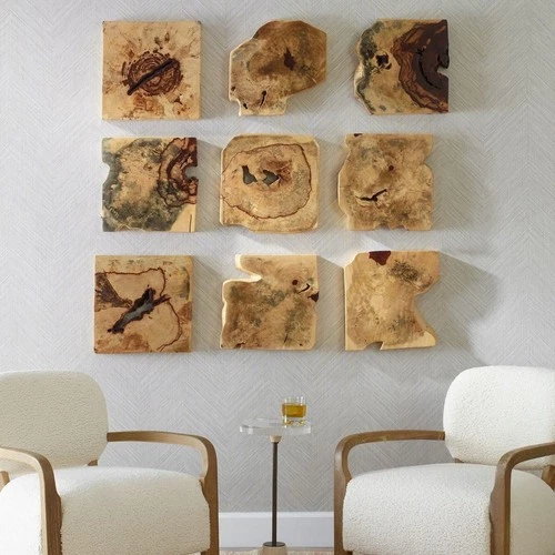Uttermost UT-04360 Bahati Wood Wall Décor In Natural Set of 9 - Picture 2 of 7