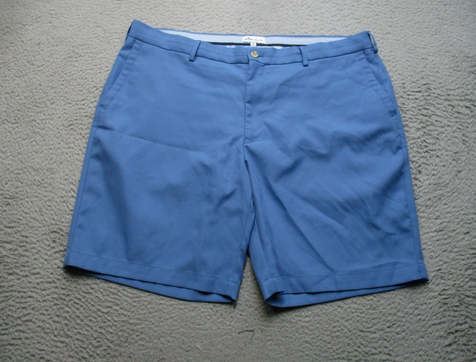 Peter Millar Shorts Mens 40 Blue Chino Flat Front Golf Performance Casual