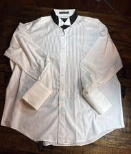 DIAMANT COUTURE COLLECTION Men's Dress Tuxedo Shirt White Black, 17.5 34/35