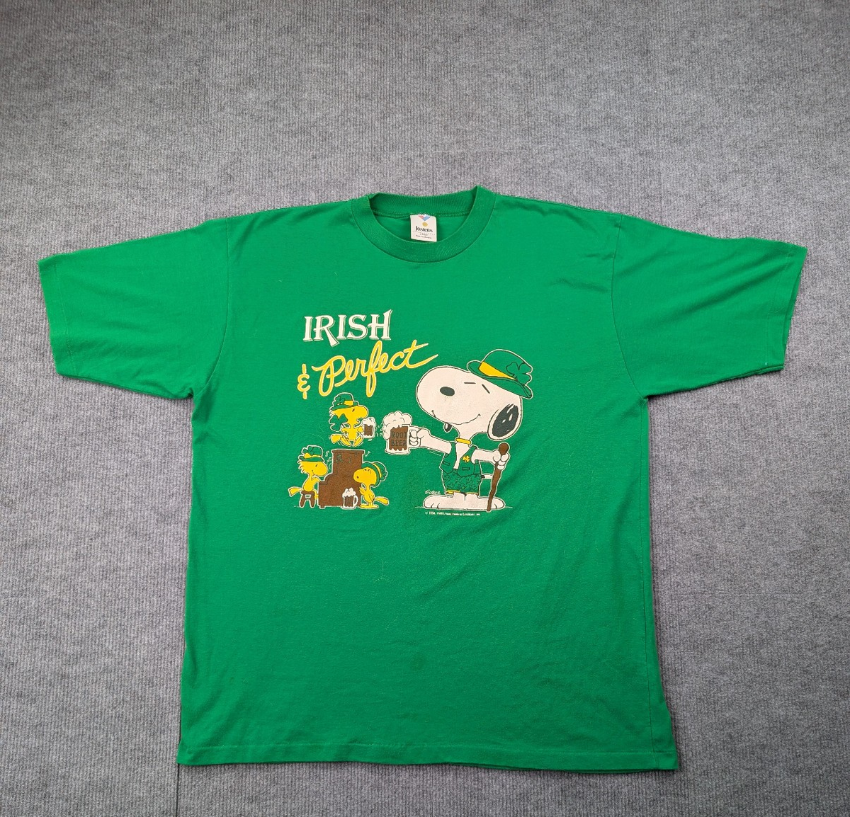 Vintage Snoopy Shirt Mens XL Irish & Perfect Shulz 60s Root Beer