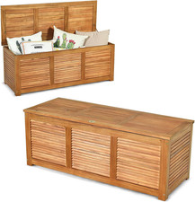 Armadio Da Esterno in Legno, Cassapanca Contenitore Interno, Panca Baule Carico 