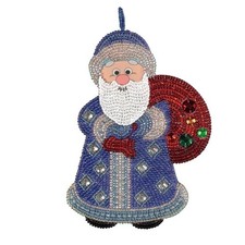 Bead Jewelry Making Kit "Santa Claus" Beading Pendant Beadwork Vintage Necklace