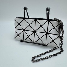 Authentic BAO BAO ISSEY MIYAKE Prism Chain Pouch White Black Japan Used