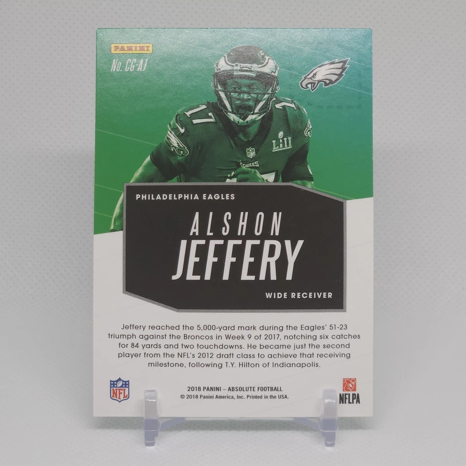 2018 Panini Absolute #CG-AJ Alshon Jeffery "Covering Ground" Philadelphia Eagles - Image 2 of 2