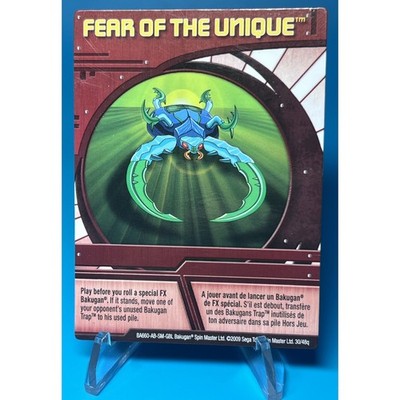 Bakugan Fear of the Unique Red Ability Card BA660 30/48q w/ Official Sleeve Ex