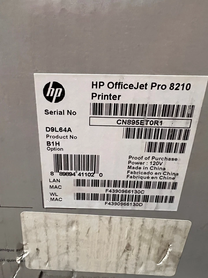 HP OfficeJet Pro 8210 Wireless Color Printer Instant Ink ready D9L64A NEW IN BOX - Image 4 of 4