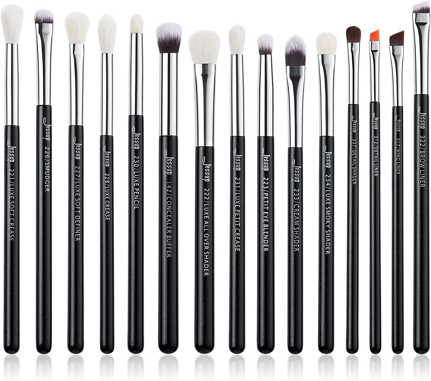 Kit 15 Pennelli Trucco Professionale: Eyeliner e Sfumature Senza Errori