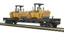 MTH Premier 20-98496 Caterpillar Flatcar w/(2) XW Asphalt Compactors O-Gauge NIB